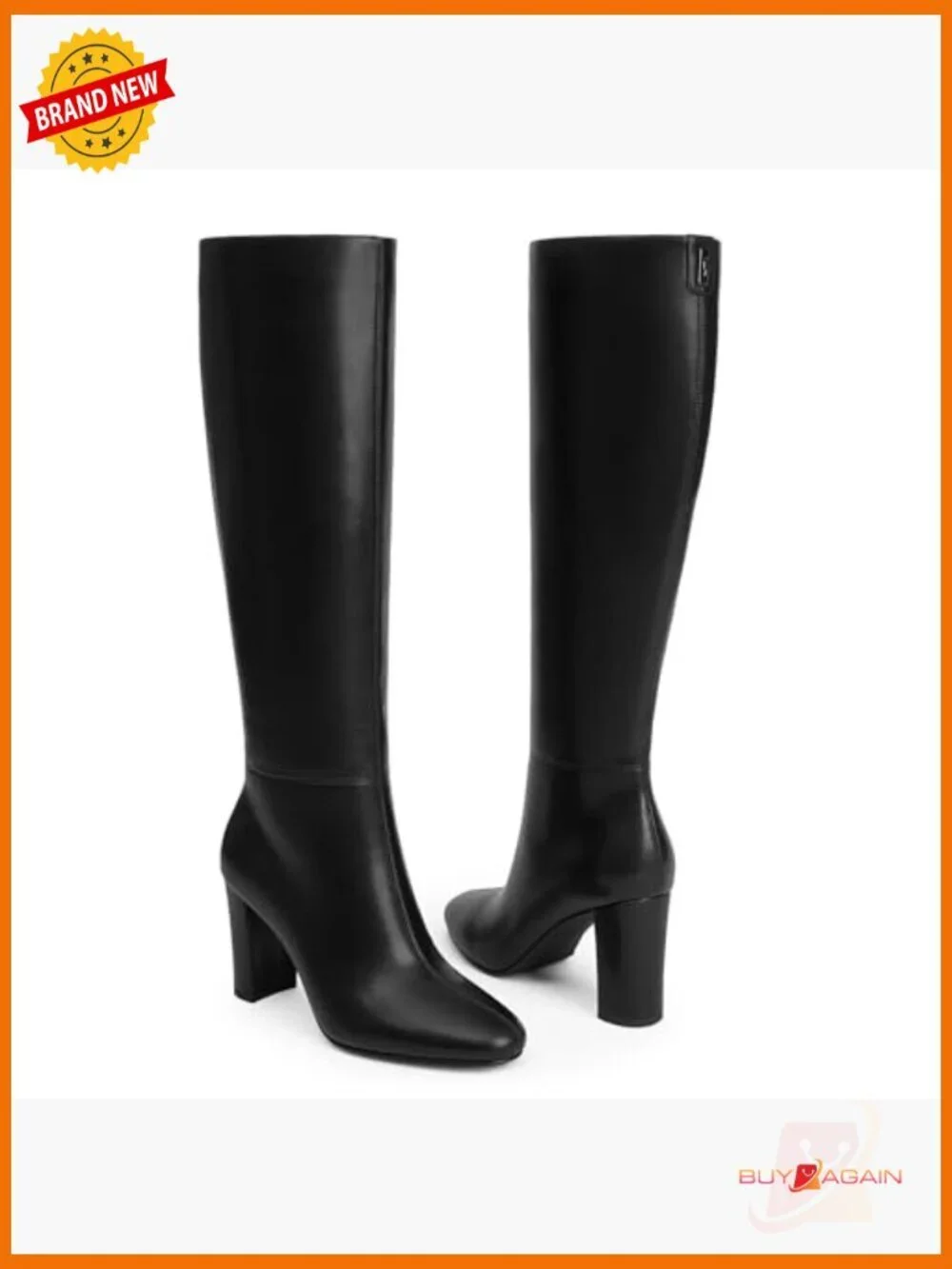 Knee High Boots Chunky Heel Rounded Toe Tall Boots for Women - Picture 5 of 7